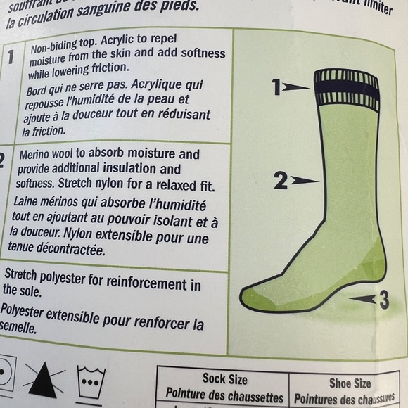 Wel-Max Thermal Medical Socks Acrylic Merino Blend Size L 11 -13 Gray Black Ring - Picture 6 of 6